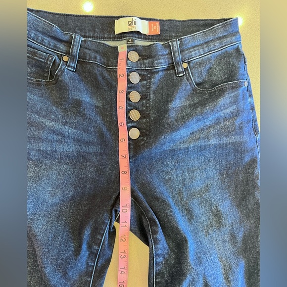 CAbi Button-Fly straight dark wash jeans Sz 4 Style 4327 - Picture 7 of 12